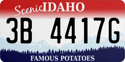 ID license plate 3B4417G