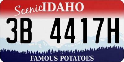 ID license plate 3B4417H