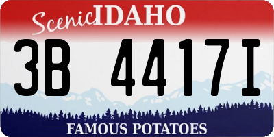 ID license plate 3B4417I