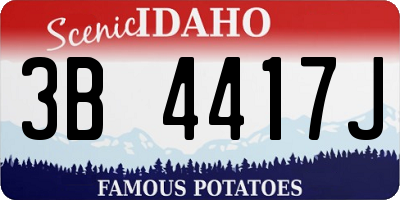 ID license plate 3B4417J
