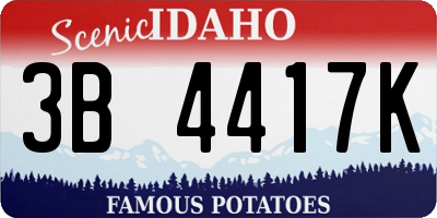 ID license plate 3B4417K