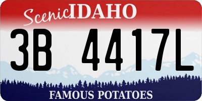 ID license plate 3B4417L
