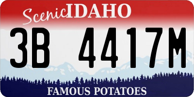 ID license plate 3B4417M