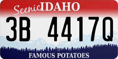 ID license plate 3B4417Q