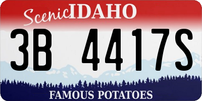 ID license plate 3B4417S