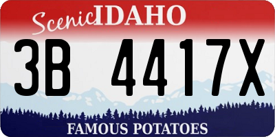 ID license plate 3B4417X