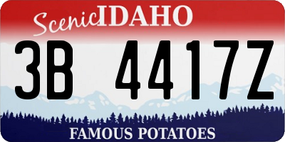 ID license plate 3B4417Z