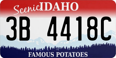 ID license plate 3B4418C