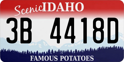 ID license plate 3B4418D