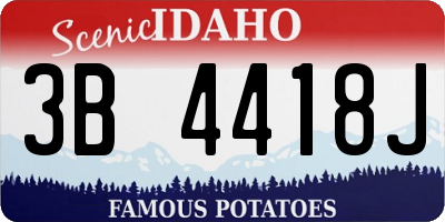 ID license plate 3B4418J