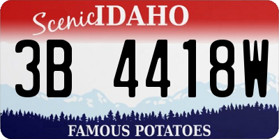 ID license plate 3B4418W