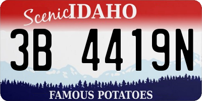 ID license plate 3B4419N