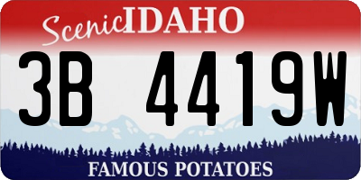 ID license plate 3B4419W