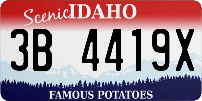 ID license plate 3B4419X