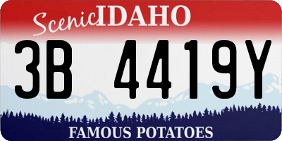 ID license plate 3B4419Y