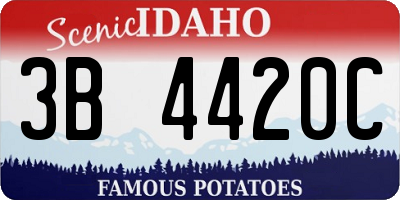 ID license plate 3B4420C