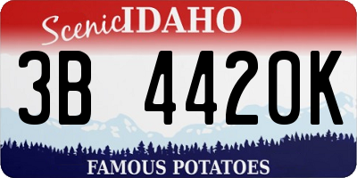 ID license plate 3B4420K