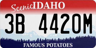 ID license plate 3B4420M