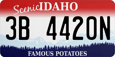 ID license plate 3B4420N