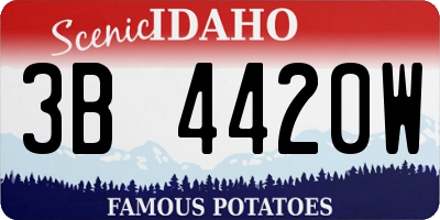 ID license plate 3B4420W