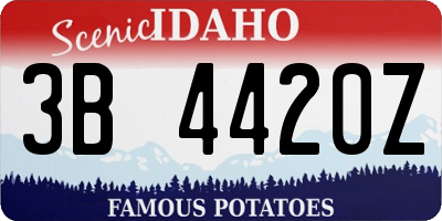 ID license plate 3B4420Z