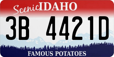 ID license plate 3B4421D