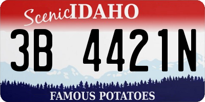 ID license plate 3B4421N