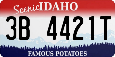 ID license plate 3B4421T
