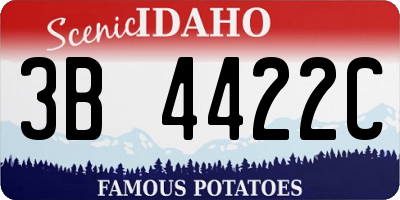 ID license plate 3B4422C