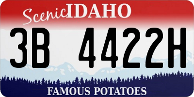 ID license plate 3B4422H