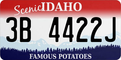 ID license plate 3B4422J