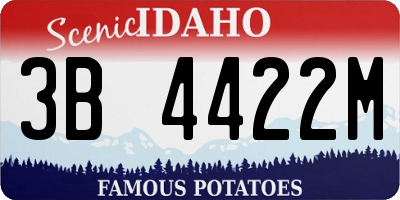 ID license plate 3B4422M