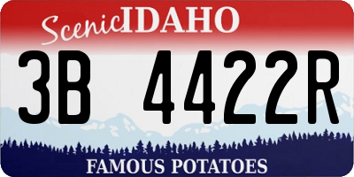ID license plate 3B4422R