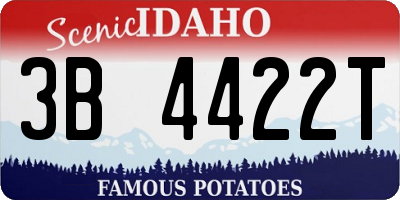 ID license plate 3B4422T