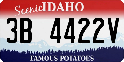 ID license plate 3B4422V