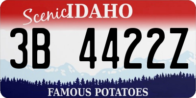 ID license plate 3B4422Z