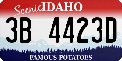 ID license plate 3B4423D