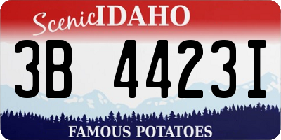 ID license plate 3B4423I