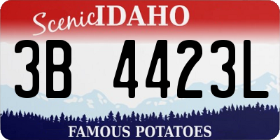 ID license plate 3B4423L