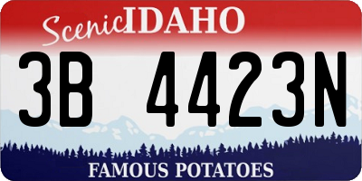 ID license plate 3B4423N