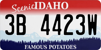 ID license plate 3B4423W