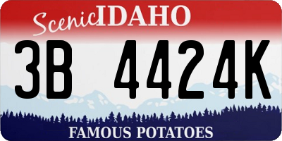 ID license plate 3B4424K