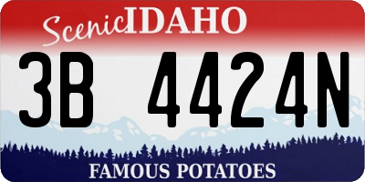 ID license plate 3B4424N
