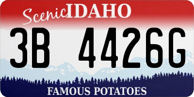 ID license plate 3B4426G