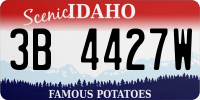 ID license plate 3B4427W