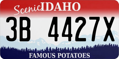 ID license plate 3B4427X