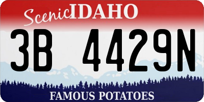 ID license plate 3B4429N