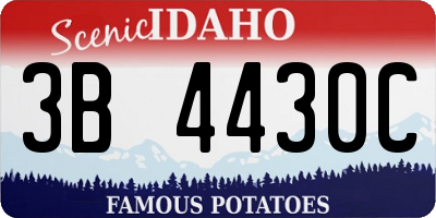ID license plate 3B4430C