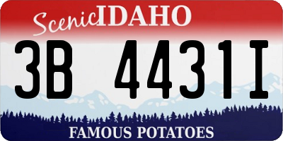 ID license plate 3B4431I