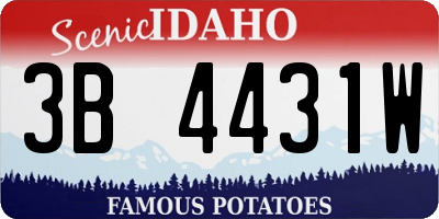 ID license plate 3B4431W